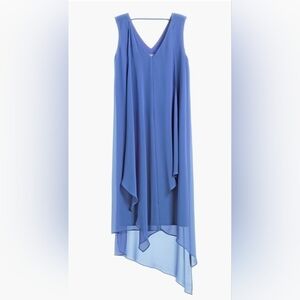 Chico's Blue Ruffle Midi Dress Women's Size 1